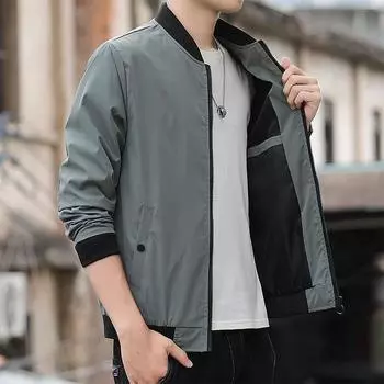 Jacket Men s Trend Men s Spring and Autumn Korean Edition Youth Loose Fashion Simple Casual Top Jacket Men s M