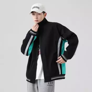 Куртки Мужские пальто Весна и осень Новые пальто с воротником-стойкой Модные брендовые свободные модели с капюшоном Повседневные мужские топы Модные модели M