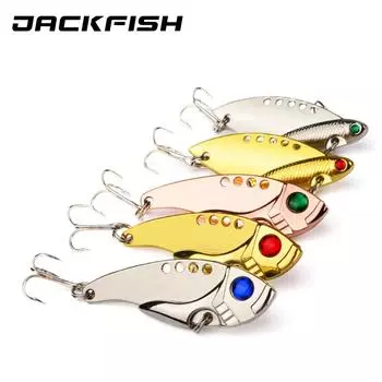 JACKFISH металлические приманки VIB 6 см/10 г вибрационная ложка приманка для рыбы приманка для окуня искусственная приманка для цикад 3D глаза приманка для рыбалки Color-C