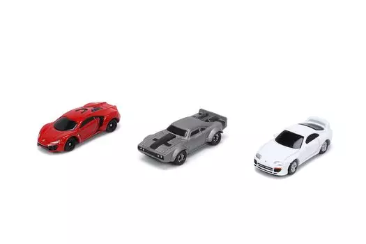 Jada JAN32482 Hollywood Ride Nano Fast and Furious Set of 3 One Multicolor Collector s Miniatures, Size,