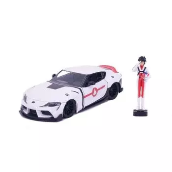 Jada Robotech 2020 Toyota Supra Car Inch Rick Hunter Toys для детей и взрослых 124 литые и 2,75 фигурки, белый