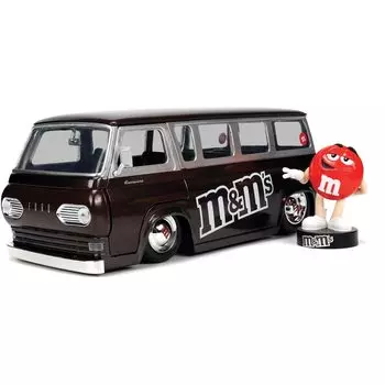 Jada Toys 1965 FORD ECONOLINE ФИГУРКА Мини-автомобиль 1:24 M&M S с красными M&M s [Товар]