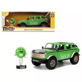 JADA TOYS 1/24 M and M s зеленая фигурка и форд бронко 2021 M&M s Bronco 35473 [продукт]