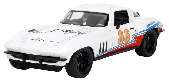 Jada Toys BIGTIME MUSCLE 1966 Chevy Corvette Белый Готовый продукт JADA35205 1/24 #66