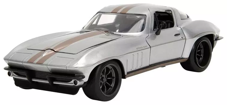 Jada Toys BIGTIME MUSCLE 1966 Chevy Corvette Metallic Silver Готовый продукт 1/24