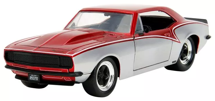 Jada Toys BIGTIME MUSCLE 1967 Chevy Camaro Metallic Готовый продукт 1/24 Серебристый/Красный