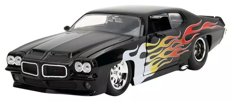 Jada Toys BIGTIME MUSCLE 1971 Pontiac GTO Judge Готовый продукт JADA35022 1/24 Черный/Пламя