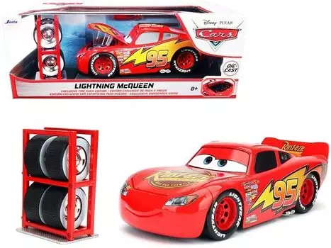 JADA TOYS Cars Lightning McQueen с багажником для шин Disney Pixar Cars Lightning McQueen 97751 Красный Один размер 1/24 [Товар] красный