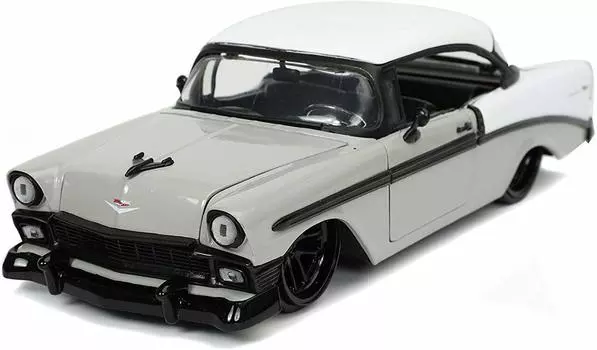 JADA TOYS Chevrolet Bel Air 1956 CHEVROLET Bel Air BigTime Muscle Custom Low Rider 32696 1/24 серый/белый [Товар] белый