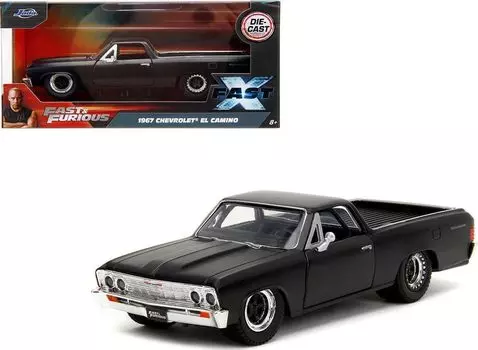 JADA TOYS Fast Furious Chevrolet El Camino 1967 Matte Black Chevy El Camino Mini Car 1/32 & F&F10 [Item] чёрный