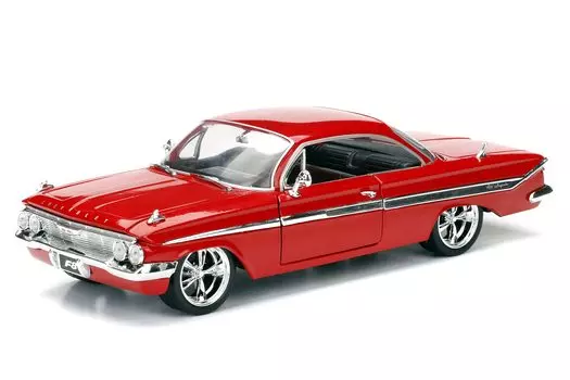 Jada Toys FAST FURIOUS DIECAST MINICAMER Chevy Impala 125 & Dom S [предмет] красный