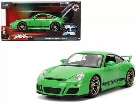 JADA TOYS Fast Furious Porsche 911 GT3 997 Зеленый Jada Fast Furious 34919 1/24 & & [Предмет] зелёный