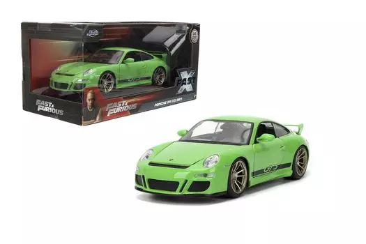 Jada Toys Fast Furious Scale Diecast 2007 Porsche 911 GT3 Открывающаяся дверь Детализированный салон Резиновые шины На века Аутентичный продукт Fast X и 124 - - 8+
