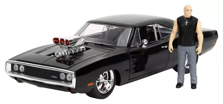 Jada Toys Fast Furious Series Dodge Charger Black Dominic фигурка полный продукт и 1/24 F&F R/T