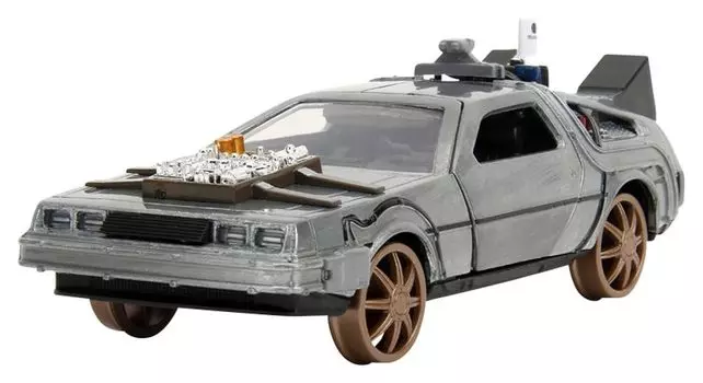 Jada Toys HOLLYWOOD RIDES Series BTTF III Time Machine Delorean Train Wheel Completed Product 1/32