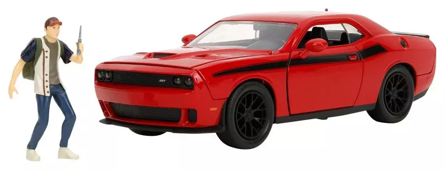 Jada Toys HOLLYWOOD RIDES Series The Walking Dead 2015 Dodge Challenger SRT Hellcat Glenn с готовой фигуркой, продукт JADA35185 1/24