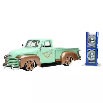 Jada Toys JUST TRACKS series 1/24 1953 chevy pickup mint green/gold Finished product