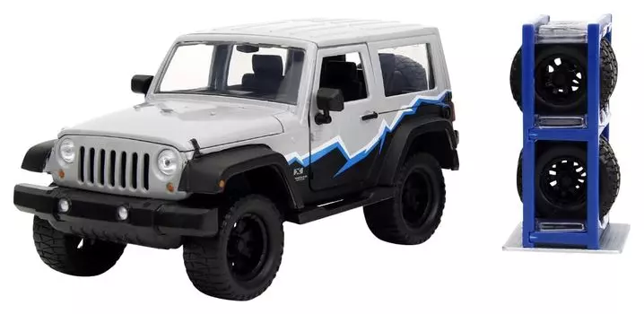Jada Toys JUST TRACKS Series 2007 Jeep Wrangler Finished Product 1/24 Gray/Black