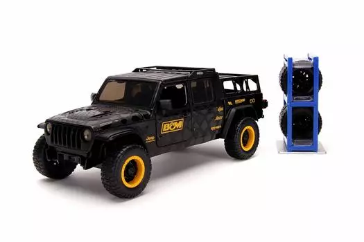 Jada Toys Just Trucks 2020 Jeep Gladiator с багажником, черные игрушки для детей и взрослых, 124 литые B&M,