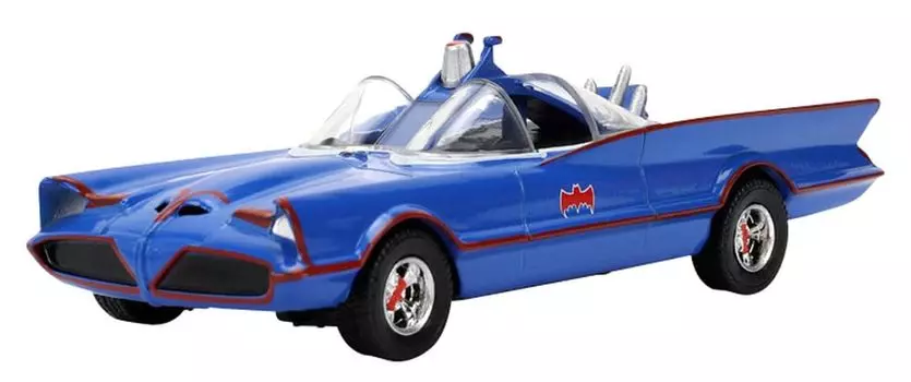 Jada Toys литая модель Бэтмобиль серии HOLLYWOOD RIDES классический ТВ аниме цветная версия готовый продукт JADA36097 1/32 (Серия 1966 года)
