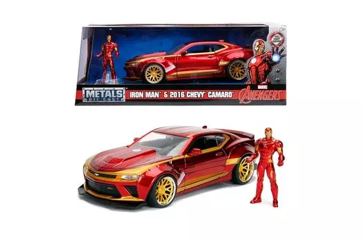 JADA TOYS MARVEL МСТИТЕЛИ ЖЕЛЕЗНЫЙ ЧЕЛОВЕК 2016 CHEVY Мстители Железный человек 2016 Chevy Camaro JADA TOYS Масштаб 124SCALE - & CAMARO Marvel & 124