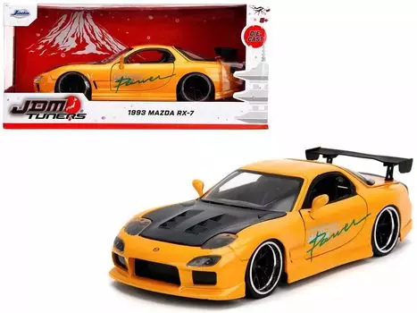 JADA TOYS Mazda FD3S HKS Tuned Yellow HKS Tuned JDM Tuners Mini Car 1/24 RX-7 [Предмет] жёлтый
