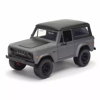 JADA TOYS Mini Car Size 1973 Ford Bronco Hardtop Primer Charcoal Gray 1/24 - серый