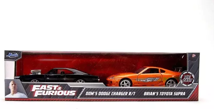 JADA TOYS Мини-машинка Fast Furious Dodge Charger Toyota Supra Fast Furious 1/32 & Dom s R/T & Brian s & [Предмет] оранжевый