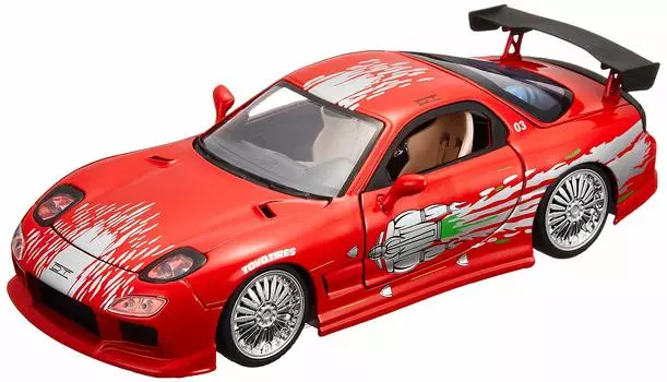 JADA TOYS Миниатюрный размер автомобиля MAZDA Fast Furious 1/24 FAST&FURIOUS Dom s RX-7 и
