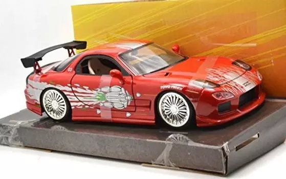Jada TOYS SCALE FAST AND THE MAZDA Jada TOYS Scale and Mazda 124 THE FURIOUS DOM S RX-7 124 Fast Furious Dom s RX-7 FD [Item] красный