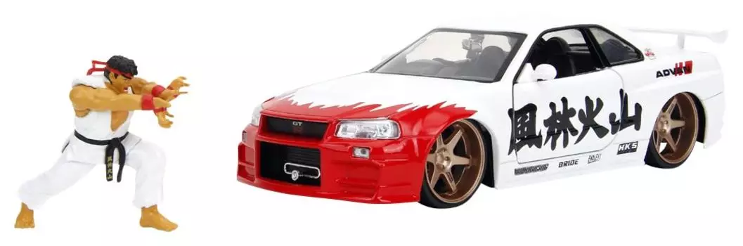 Jada Toys серия HOLLYWOOD RIDES 2002 Nissan Skyline White Street фигурка полный продукт 1/24 GT-R (Р34) Боец/Рю