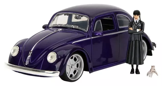 Jada Toys серия HOLLYWOOD RIDES семейка Аддамс 1959 VW Beetle Wednesday ручная фигурка в комплекте готовый продукт JADA35131 1/24 и