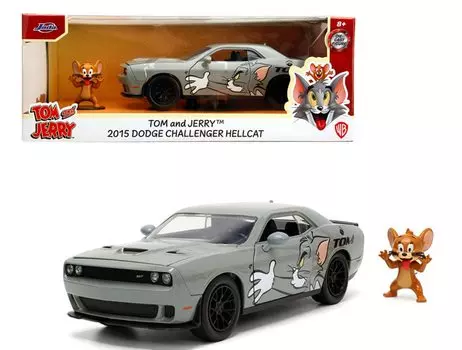 JADA TOYS Том и Джерри Том Фигурка Dodge Challenger Hellcat Hollywood Ride TOM JERRY 33722 1/24 & & [Предмет] серый