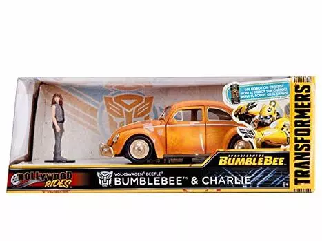 JADA TOYS VW BEETLE BUMBLEBEE Mattel JADA TOYS scale Volkswagen Beetle Bumblebee with 124 TRANSFORMERS – W/CHARLIE 124 Transformers - Charlie
