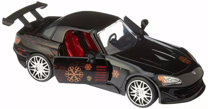 JADATOYS Форсаж Литой автомобиль HONDA S2000 Мини-машина 124 JOHNNY S чёрный