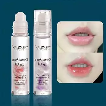 Jade Roller Ball Блеск для губ Увлажняющий бальзам для губ Увлажняющее увлажняющее масло для губ Блеск для губ Шелковистый не жирный #1