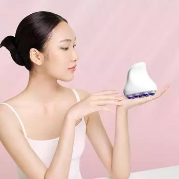 Jade Roller Face Roller Massager Ice Roller Gua Sha Facial Вращающийся на 360 градусов массажер для глаз, щек, лба, шеи, подтяжки и упругости розовый