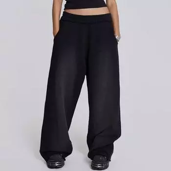 Jaded Summer New 25ss Fashion Trendy Street Black Sweatpants Men and Women Neutral Wide Leg Pants Black S