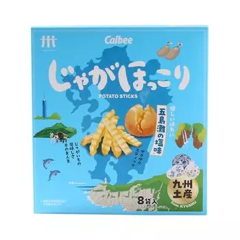 Jaga Hokkori Goto со вкусом морской соли, 18 г x 8 пакетов [Calbee]