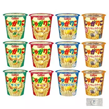 Jagariko 4 вида x 3 каждого картофеля Kyushu соевый соус Ramune включен (салат, сыр, масло, соус) +