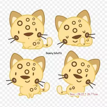 Jaguar Chibi рисунок утюгом на термопереносной печати виниловые нашивки наклейки для одежды DIY аппликации моющиеся нашивки