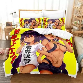 Jahy-sama wa Kujikenai Постельное белье Single Twin Full Queen King Size Bed Set Детская спальня Пододеяльники 3D-принт Аниме 70x133cm 2pcs