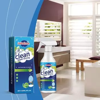 Jakehoe Очиститель для ванной комнаты Удаляет пятна от воды Пятна извести Очищающее средство для поверхностей в ванной комнате Очиститель для удаления накипи 120ml