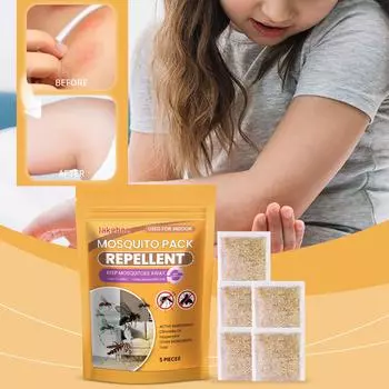 JAKEHOE Репеллент от комаров Предотвращает укусы комаров Домашние комплекты от комаров Портативная ежедневная защита Сумки от комаров 5pcs
