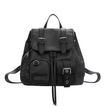 Jane/Original Brown Diary Tie-Dyed Black Gray Waste Soil Wind Retro Large Capacity Versatile Pocket Backpack Tie-Dye Black Grey/Scheduled