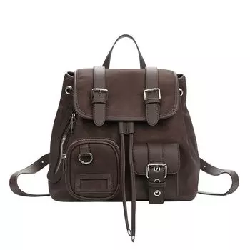 Jane/Original Brown Diary Tie-Dyed Coffee Brown Beauty Style Niche Style Retro Fall and Winter Waste Soil Style Backpack Tie-dyed Coffee Brown/Reservation