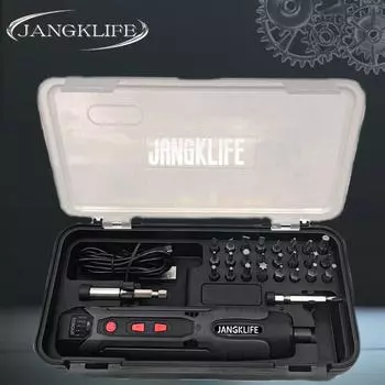 JANGKLIFE Точная работа Мощная электрическая отвертка Промышленный класс Долговечность Минимальная электрическая дрель Домашний офис DIY Инструменты золотой