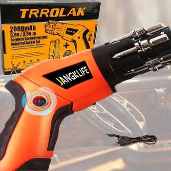 JANGKLIFE Точная работа Мощная электрическая отвертка Промышленный класс Долговечность Минимальная электрическая дрель Домашний офис DIY Инструменты золотой