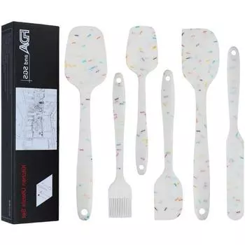 JANKNG 6 шт. кухонная лопатка без бисфенола А силиконовые скребки антипригарные кремнеземные торты барбекю термостойкие кухонные принадлежности инструменты для выпечки красный