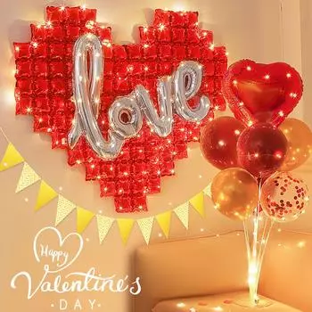 JANLOFO День 13 Сердце Большое День Свадьба LOVE Воздушный шар Воздушный шар Освещение Свет Вечеринка Свадебное предложение Украшения, Части, Воздушный шар,